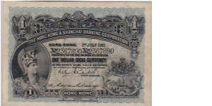 GOVERNMENT OF H.K.-
 ONE DOLLAR Banknote