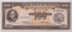 1949 BANK OF THE PHILIPPINES 100 PESOS

P139 Banknote