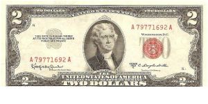 United States Note; 2 dollars; Series 1953C (Granahan/Dillon) Banknote
