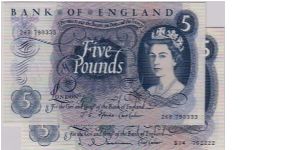 BANK OF ENGLAND-
 5 POUNDS Banknote
