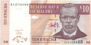 2004 CENTRAL BANK OF MALAWI 10 KWACHA

P43c Banknote