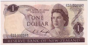 RESERVE BANK OF NZ
 $1.0 Banknote