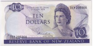 RESERVE BANK OF NZ-
 $10 Banknote