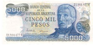 1977-83 ND BANCO CENTRAL DE LA REPUBLICA ARGENTINA 5000 *CINCO MIL* PESOS


P305b Banknote
