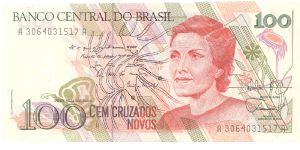 1989 ND BANCO CENTRAL DO BRASIL 100 *CEM* CRUZADOS NOVOS

P220a Banknote