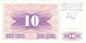 10 dinars; July 1, 1992

Thanks De Orc! Banknote
