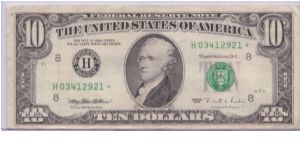1995 $10 ST. LOUIS FRN **STAR NOTE** Banknote