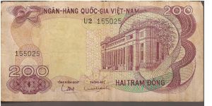 Vietnam - South

P27
200 Dong Banknote