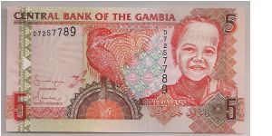 Gambia 5 Dalasis 2006 PNEW. Banknote