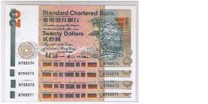STANDARD CHARTERED BANK -NAME CHANGE-$20 A SMALLER VERSION OF THE 1ST SERIES Banknote