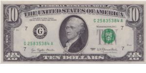 1977 $10 CHICAGO FRN Banknote