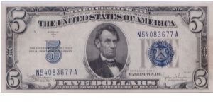 1934 C $5 SILVER CERTIFICATE Banknote