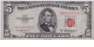 1953 A $5 *RED SEAL* Banknote