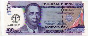 100 Piso__

pk# New__

Commemorative Ovpt__

University of the
Philippines -
Centennial__

Star Replacement
 Banknote