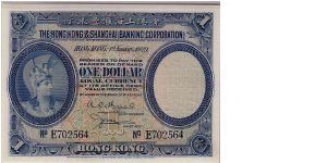 HSBC $1 1929 SCARCE Banknote