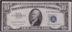 1953 B $10 SILVER CERTIFICATE Banknote