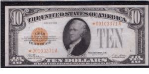1928 $10 GOLD CERFTICATE

**STAR NOTE** Banknote