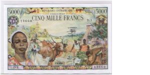 C.A.R. 5000 FRANCS Banknote