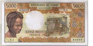 CHAD 5000FR Banknote