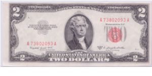 1953 B $2 LT 

**RED SEAL** Banknote