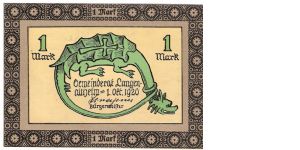 Notgeld (Lagenaltheim); 1 mark; October 1, 1920

Part of the Dragon Collection! Banknote