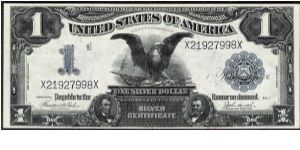 1899 $1 Silver Certificate 'BLACK EAGLE'. TEEHEE & BURKE FR# 233. Banknote