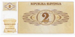 2 Tolar 
Brown
Bee 
Triglav mountain Banknote