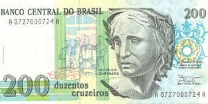 200 Cruzeiros; P-229 Banknote