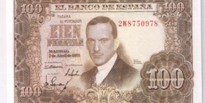 SPAIN-100PESETAS-
1953 Banknote