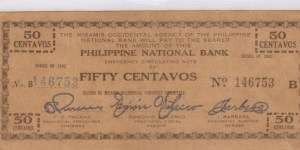 S-576a RARE Misamis Occidental 50 Centavos note. Banknote