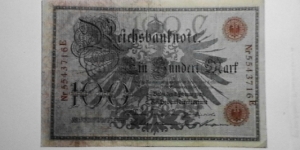 Germany 1908 100 Mark KP# 33  Banknote