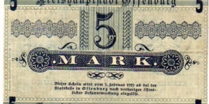 *NOTGELD*__5 Mark__pk# NL__Offenburg__01.02.1919 Banknote