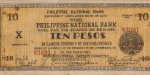 S-627x Negros Occidental 10 Pesos Counterfeit note. Banknote
