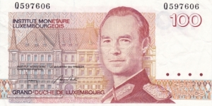 Luxembourg P58b (100 francs ND 1986) Banknote
