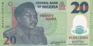 Nigeria P39 (20 naira 2009) Polymer Banknote