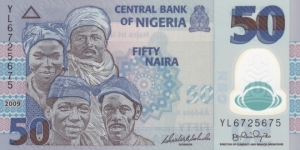 Nigeria P40 (50 naira 2009) Polymer Banknote