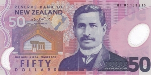 New Zealand P188b (50 dollar 2005) Polymer Banknote