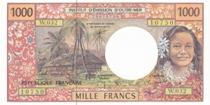 French Pacific Territories P2g (1000 francs ND 2003) Banknote