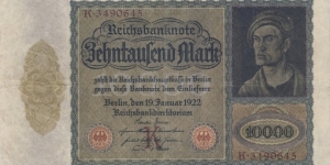 10.000 Mark(Weimar Republic 1922) Banknote