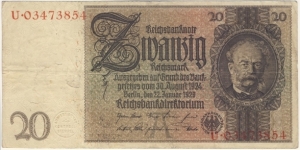 20 Reichsmark(Weimar Republic 1929) Banknote