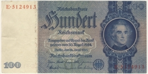 100 Reichsmark(Third Reich 1935) Banknote