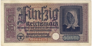 50 Reichsmark/german occupied territory(Third Reich 1939-1945) Banknote