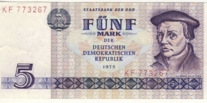 5 Mark(East Germany 1975) Banknote