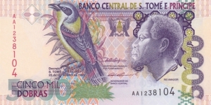 Sao Tomé o Principe P65a (5000 dobras 22/10-1996) Banknote