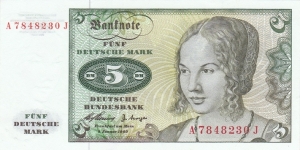 Germany P18a (5 mark 2/1-1960) Banknote