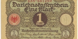 1 Mark(Weimar Republic 1920) Banknote