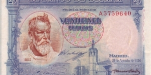 25-PESETAS Banknote