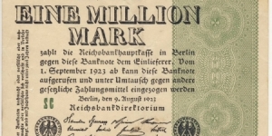 1.000.000 Mark(Weimar Republic 1923) Banknote