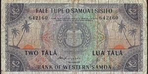 Western Samoa N.D. 2 Tala. Banknote