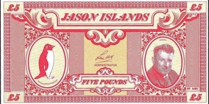 Jason Islands 1979 5 Pounds. Banknote